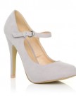 MISCHA-Grey-Faux-Suede-Stiletto-Very-High-Heel-Mary-Janes-Shoes-Size-UK-4-EU-37-0-0