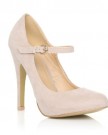 MISCHA-Nude-Faux-Suede-Stiletto-Very-High-Heel-Mary-Janes-Shoes-Size-UK-4-EU-37-0-0