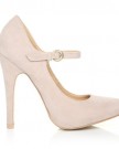 MISCHA-Nude-Faux-Suede-Stiletto-Very-High-Heel-Mary-Janes-Shoes-Size-UK-4-EU-37-0