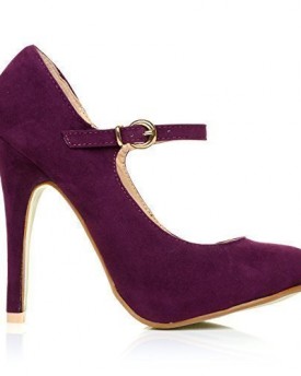 MISCHA-Purple-Faux-Suede-Stiletto-Very-High-Heel-Mary-Janes-Shoes-Size-UK-6-EU-39-0