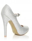 MISCHA-Silver-Glitter-Stiletto-Very-High-Heel-Mary-Janes-Shoes-Size-UK-7-EU-40-0-1