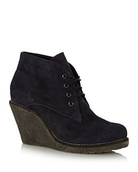 Mantaray-Womens-Navy-Suede-Wedge-High-Heel-Ankle-Boots-7-0