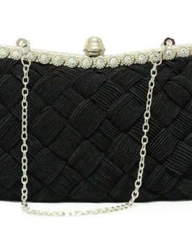 Masione-Knitted-Wedding-Evening-Bridal-Rhinestone-Chain-Shoulder-Clutch-Prom-Bag-Handbag-Purse-Black-0