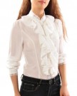 MayMaya-Womens-Lace-collar-Ruffle-Front-Long-Sleeve-Blouse-White-Size-L-0-0