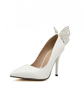 MeDesign-Office-Lady-Butterfly-Party-Clubbing-Patent-Leather-Stilettos-High-Heel-Pointy-Pumps-Fashion-Sexy-Shoes-37-EU-4-UK-White-0