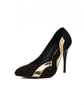 MeDesign-Womens-Faux-Suede-Point-Toe-Shoe-DOrsay-High-Heel-Multi-Color-Pump-Court-Shoes-5-UK-Black-0