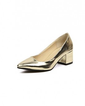 MeDesign-Womens-Gold-and-Silver-Block-heel-Mid-high-heel-Shoes-OL-work-Shoes-Size-38-EU-5-UK-Gold-0