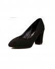 MeDesign-Womens-ladies-Suede-Block-heel-Mid-high-Shoes-OL-work-court-Shoes-Size-23456-6-UK-Black-0