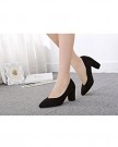 MeDesign-Womens-ladies-Suede-Block-heel-Mid-high-Shoes-OL-work-court-Shoes-Size-23456-6-UK-Black-0-2