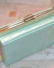 Mint-Green-Patent-Leather-light-gold-frame-Clutch-with-Dust-Bag-0-6