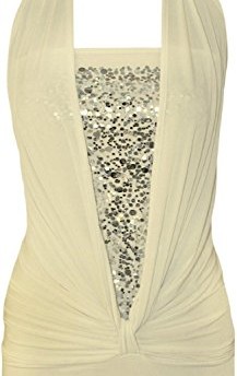 Mix-lot-new-ladies-beautiful-halter-neck-sequin-top-womens-silky-soft-fabric-sexy-low-back-club-dress-party-wear-size-8-18-LXL-16-18-cream-0