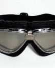 Motorcycle-goggles-black-mirrored-lenses-chrome-frame-Faux-leather-0-0