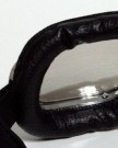 Motorcycle-goggles-black-mirrored-lenses-chrome-frame-REAL-LEATHER-0-1