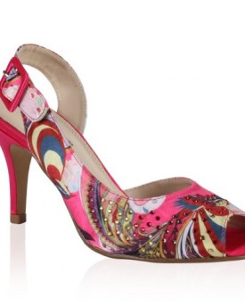 My1stWish-Womens-Floral-Printed-Diamante-Stiletto-High-Heel-Pink-Shoes-Size-5-0