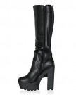 My1stwish-Womens-High-Block-Heel-Zip-Up-Platform-Elastic-Boots-Shoes-Black-Size-7-0-2