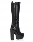My1stwish-Womens-High-Block-Heel-Zip-Up-Platform-Elastic-Boots-Shoes-Black-Size-7-0-3