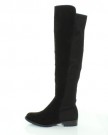 NEW-HT45-LADIES-WOMENS-WIDE-LEG-CALF-STRETCH-OVER-KNEE-THIGH-HIGH-FLAT-BOOTS-SHOES-SIZE-3-4-5-6-7-8-UK-4-Black-Faux-Suede-0-0