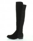 NEW-HT45-LADIES-WOMENS-WIDE-LEG-CALF-STRETCH-OVER-KNEE-THIGH-HIGH-FLAT-BOOTS-SHOES-SIZE-3-4-5-6-7-8-UK-4-Black-Faux-Suede-0-4