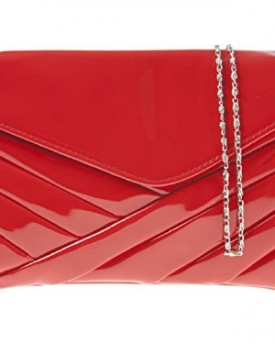 NEW-LADIES-GLOSSY-PATENT-PLEATED-FAUX-LEATHER-ENVELOPE-CLUTCH-EVENING-HANDBAG-BAG-5-GREAT-COLOURS-FROM-Accessorize-me-RED-0