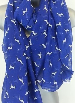 NEW-LADIES-GREYHOUND-DOG-SCARF-RACING-DOGS-PUPPY-HOUND-5-COLOURS-SARONG-WRAP-HIJAB-BLUE-0