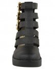 NEW-LADIES-WOMENS-CUT-OUT-GLADIATOR-STRAPPY-ANKLE-BOOTS-MID-HIGH-HEEL-SHOES-SIZE-UK-3-EU-36-US-5-Black-Faux-Leather-Gold-chunky-Buckle-High-Heel-0-3