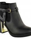 NEW-LADIES-WOMENS-GOLD-MID-HIGH-HEEL-CHELSEA-ANKLE-BOOTS-CHUNKY-BLOCK-SHOES-SIZE-UK-5-Black-Faux-Leather-0-0