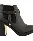 NEW-LADIES-WOMENS-GOLD-MID-HIGH-HEEL-CHELSEA-ANKLE-BOOTS-CHUNKY-BLOCK-SHOES-SIZE-UK-5-Black-Faux-Leather-0-1