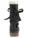 NEW-LADIES-WOMENS-LOW-HEEL-FLAT-FUR-LINED-GRIP-SOLE-WINTER-ANKLE-CALF-BOOTS-SIZE-UK-6-EU-39-US-8-Black-Faux-Leather-0-3