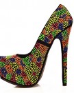 NEW-Ladies-Bright-BlackBeige-Neon-Multicolour-Super-High-Heels-Court-Shoes-SizeUK-5-EU-38-US-7-AU-6Black-Multi-0-3