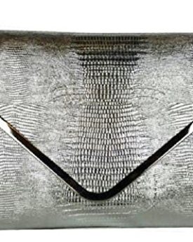 NEW-MOCK-CROC-METALLIC-FAUX-LEATHER-HARD-ENVELOPE-CLUTCH-BAG-HANDBAG-SILVER-0