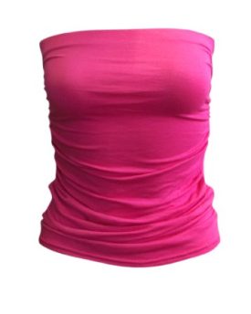 NEW-WOMEN-LADIES-RUCHED-BANDEAU-BOOB-TUBE-VEST-CROP-BRA-TOP-ALL-SIZES-ML12-14-CERISE-0