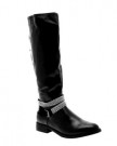 NEW-WOMENS-BIKER-RIDING-BOOTS-STUD-ANKLE-STRAP-KNEE-HIGH-FAUX-LEATHER-LADIES-GIRLS-BLACK-SIZE-UK-6-0-4