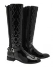 NEW-WOMENS-QUILTED-ELASTICATED-WIDE-CALF-FLAT-HEEL-RIDING-BOOTS-WINTER-WARM-SNOW-KNEE-HIGH-GIRLS-LADIES-BLACK-PATENT-SIZE-UK-5-0-1