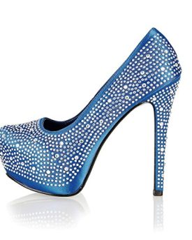 NEW-WOMENSLADIES-WEDDING-BRIDAL-EVENING-PARTY-PROM-HIGH-HEEL-PLATFORM-SHOES-BlueUK-8-EU-41-0