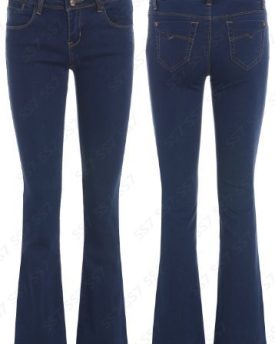 NEW-Womens-Stretch-Bootcut-Denim-Jeans-Kick-flare-Size-6-8-10-12-14-16-UK-12-Indigo-Denim-0