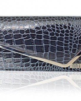 Navy-Blue-Crocodile-Embossed-Patent-Leather-Clutch-with-Dust-Bag-0
