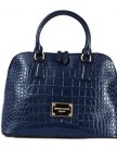 Navy-Blue-Leather-Twin-Handled-Handbag-with-Croc-Print-by-Smith-Canova-0