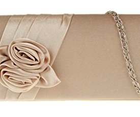 New-Girly-Handbags-Flower-Design-Satin-Clutch-Bag-Evening-Women-Ladies-Handbag-Champagne-0