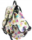 New-Girly-Handbags-Rucksack-Canvas-Cupcakes-Pockets-Backpack-School-Womens-Girls-College-Cotton-Cream-0-1
