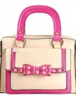New-LYDC-Studded-Bow-Designer-Structured-Leather-Ladies-Hand-Bag-Cross-Body-Satchel-Beige-Pink-0