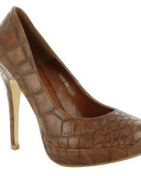 New-Ladies-Black-Stiletto-High-Heel-Platform-Classic-Court-Shoes-Size-UK-3-4-5-6-8-Tan-Size-UK-7-0