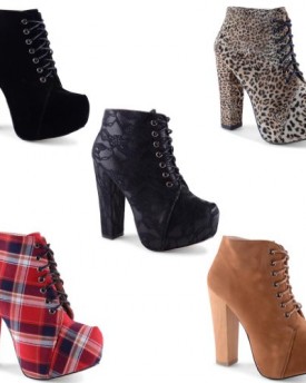 New-Ladies-High-Block-Heel-Platform-Lace-Up-Ankle-Boots-Shoes-0
