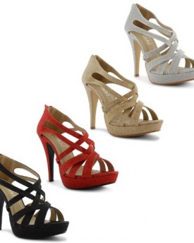 New-Ladies-High-Heel-Platform-Ankle-Strappy-Peep-Toe-Glitter-Sandals-Size-UK-3-8-0