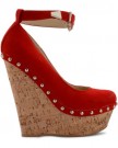 New-Ladies-High-Platform-Wedge-Heel-Studded-Ankle-Strap-Buckle-Shoes-Size-UK-3-8-0-1
