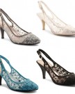New-Ladies-High-Stiletto-Heel-Formal-Slingback-Lace-Court-Sandals-Size-3-8-Black-UK-5-0