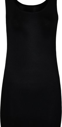 New-Ladies-Long-Stretch-Vest-Womens-Plain-Scoop-Neck-Sleeveless-Strappy-Top-Black-810-0