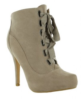 New-Ladies-Stiletto-High-Heel-Platform-Lace-Up-Ankle-Boots-Size-UK-3-4-5-6-7-8-Nude-UK-Size-6-0