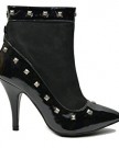 New-Ladies-Womens-Ankle-Boots-Mid-High-Heel-Pointed-Toe-Zip-TEAGAN-Black-UK-7-US-9-0