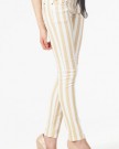 New-Ladies-Womens-Beige-Striped-Skinny-Fit-Stretch-Jeans-Trousers-And-Pants-12-UK-0-0