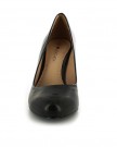 New-LadiesWomens-Black-Leather-Court-Shoes-With-Medium-Heels-8Cm-Black-Leather-UK-6-0-0